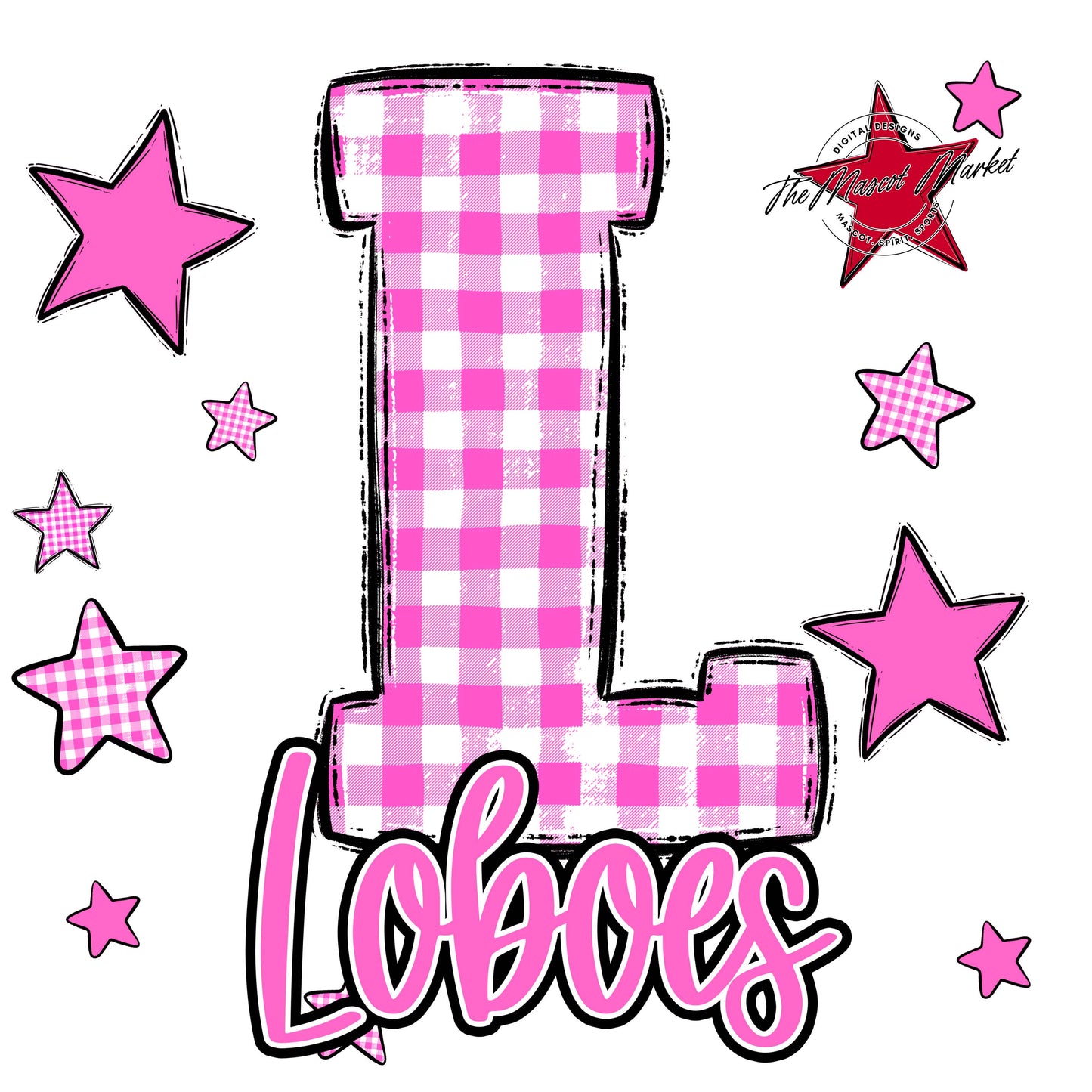Loboes Plaid Star Design-Baby Pink