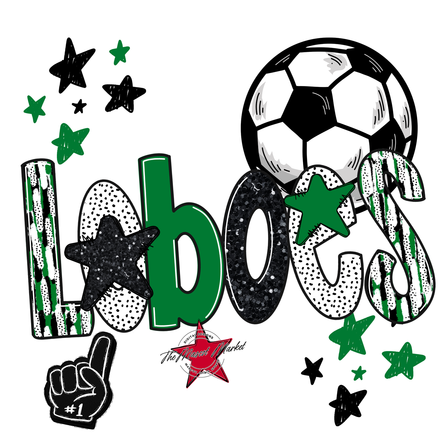 Loboes Soccer Scrape-Kelly Green