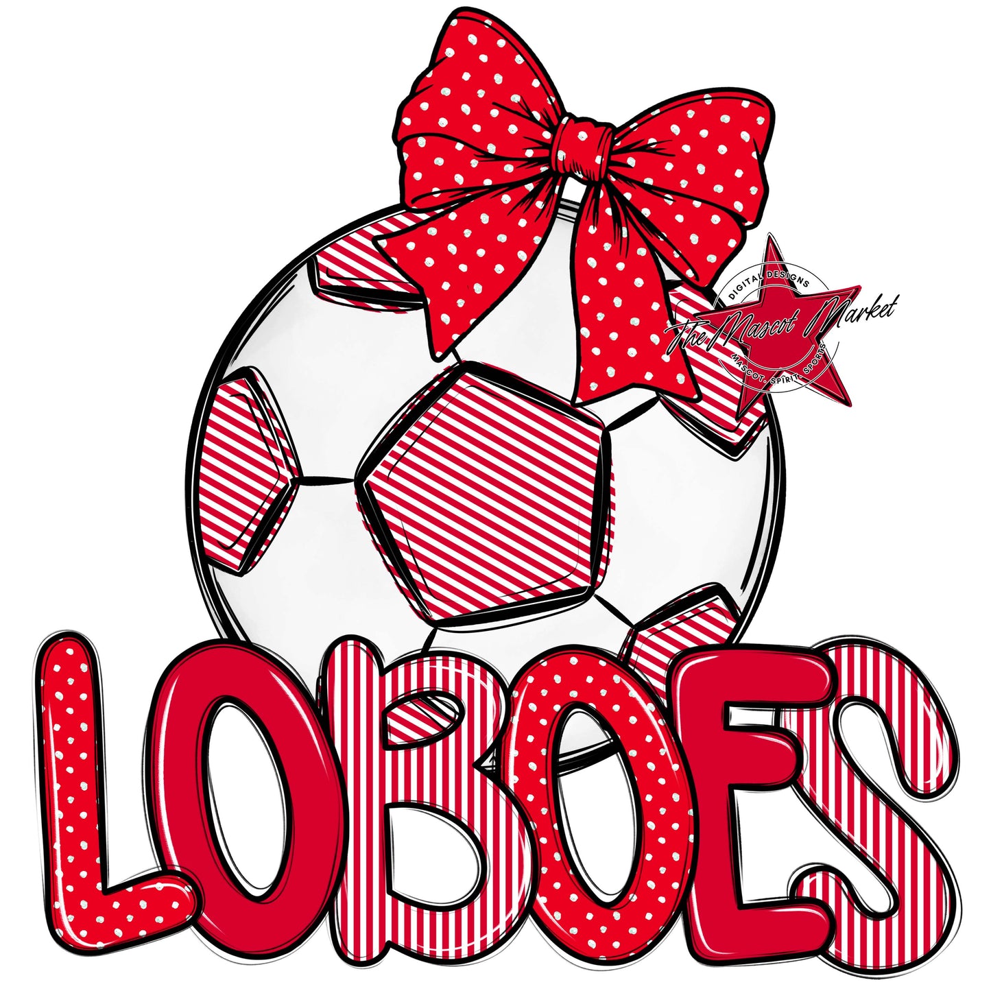Loboes Soccer Spirit Design-Red