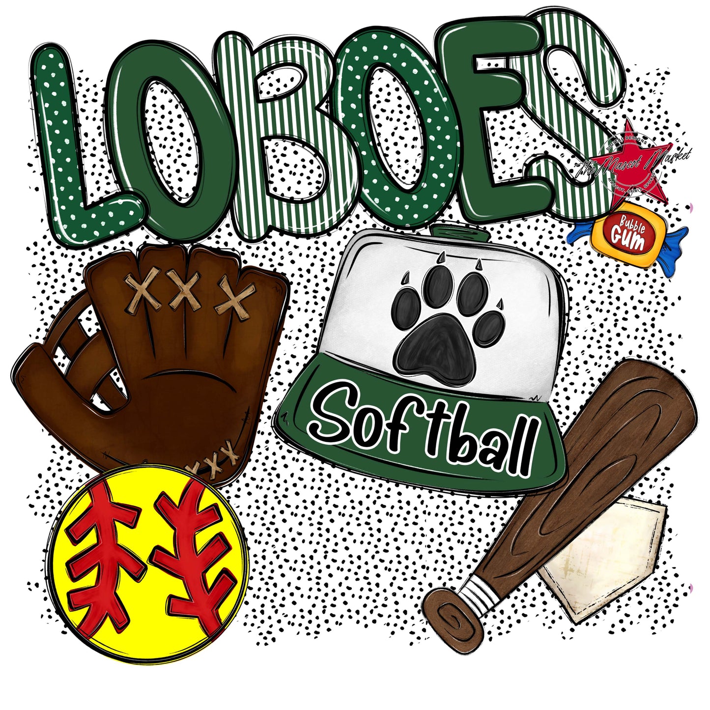 Loboes Softball Spirit-Green