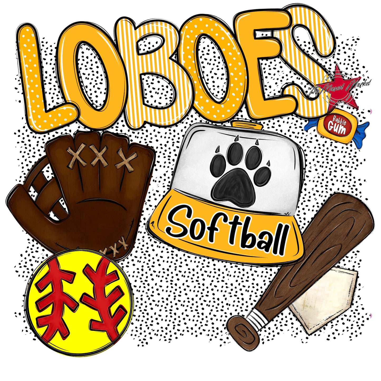 Loboes Softball Spirit-Yellow