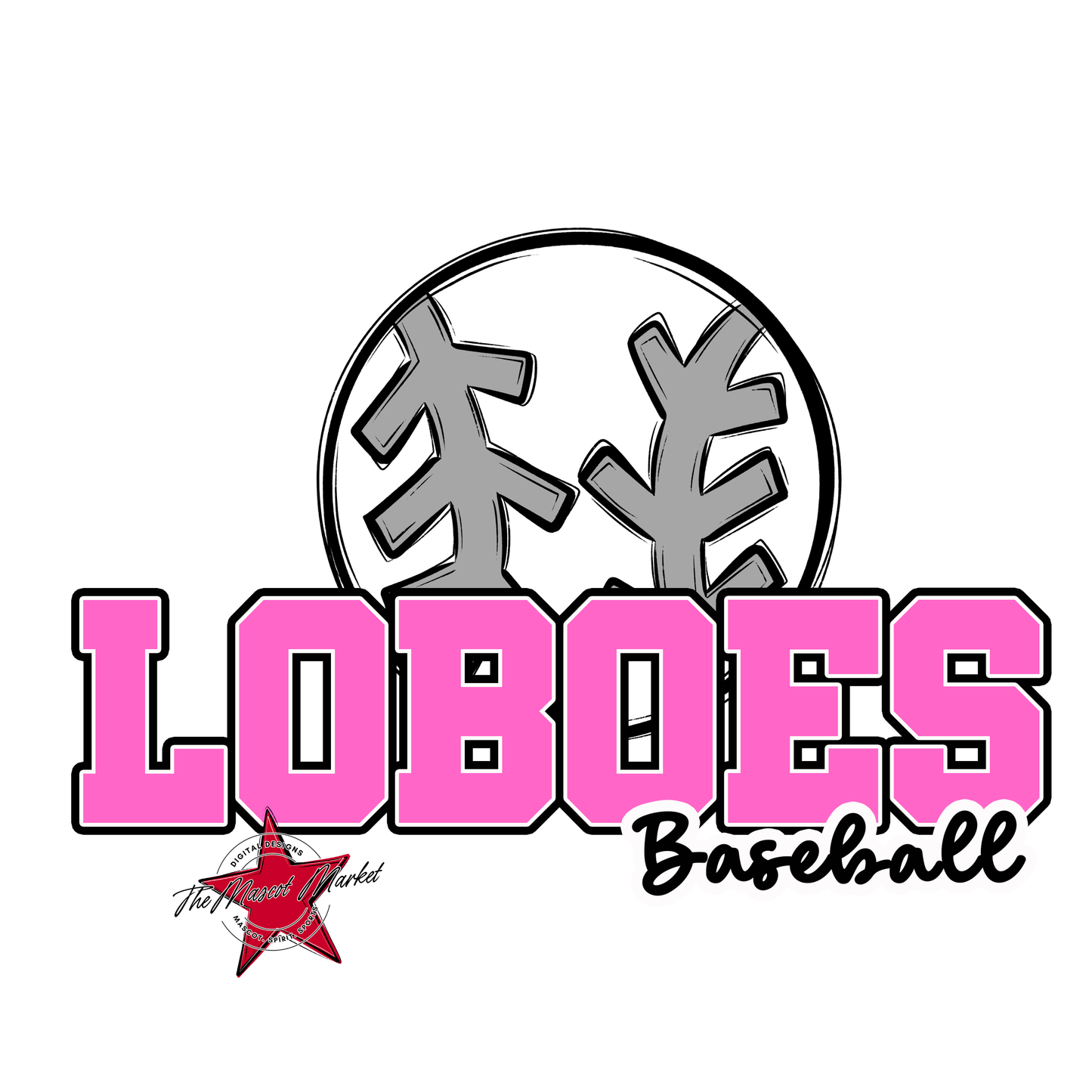 Loboes Varsity Baseball-Baby Pink