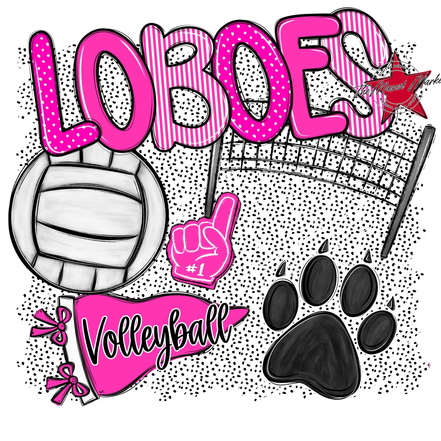 Loboes Volleyball Spirit-Pink