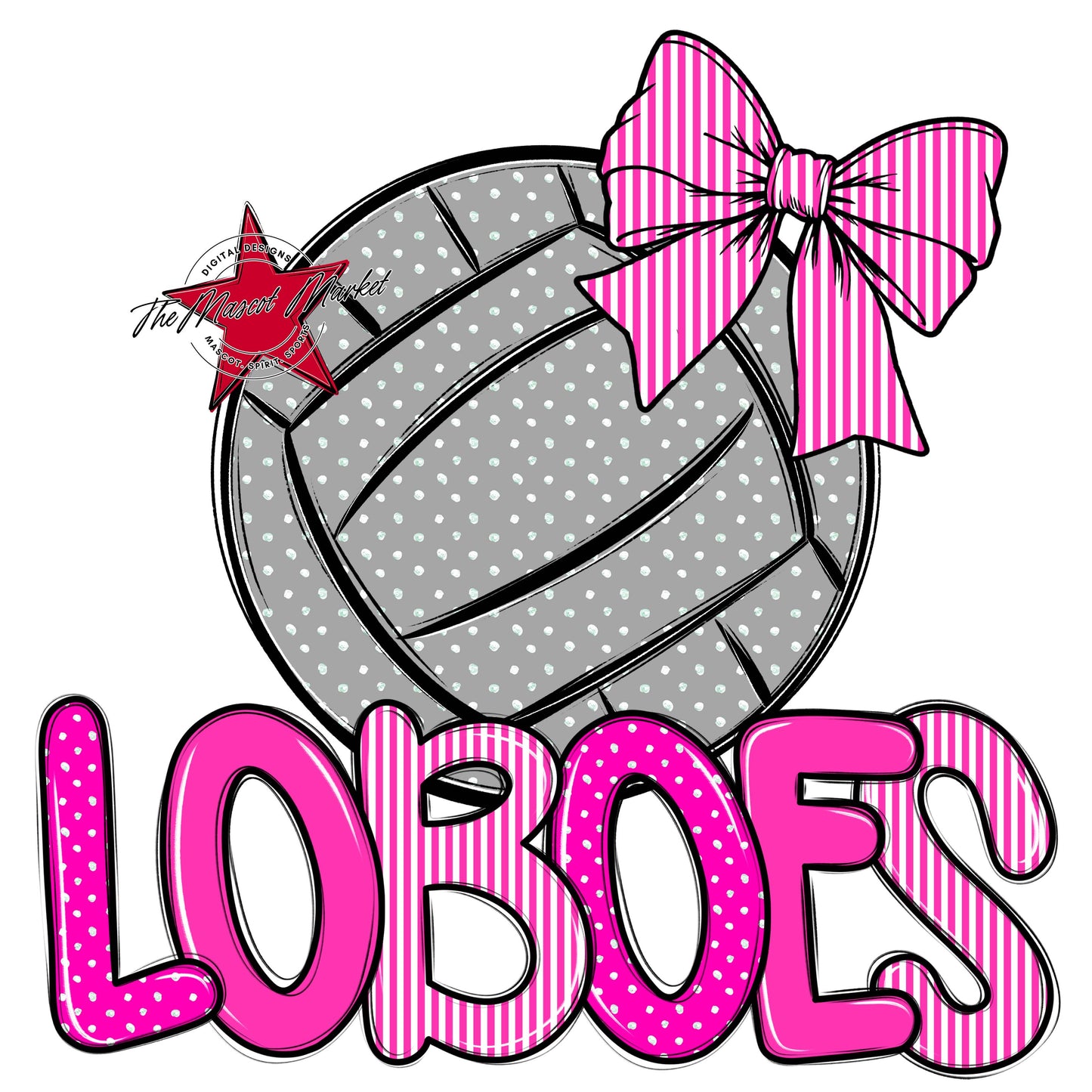 Loboes Volleyball Spirit Design-Pink