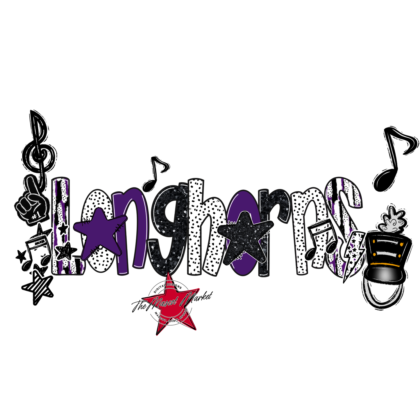 Longhorns Band Scrape-Purple