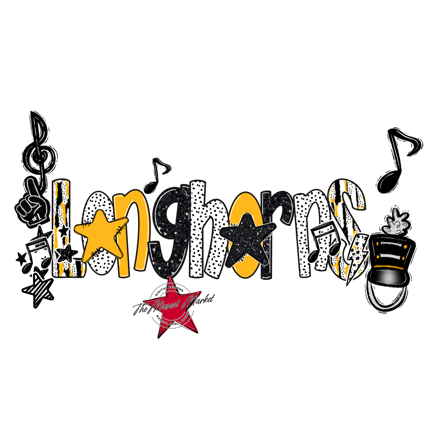 Longhorns Band Scrape-Yellow