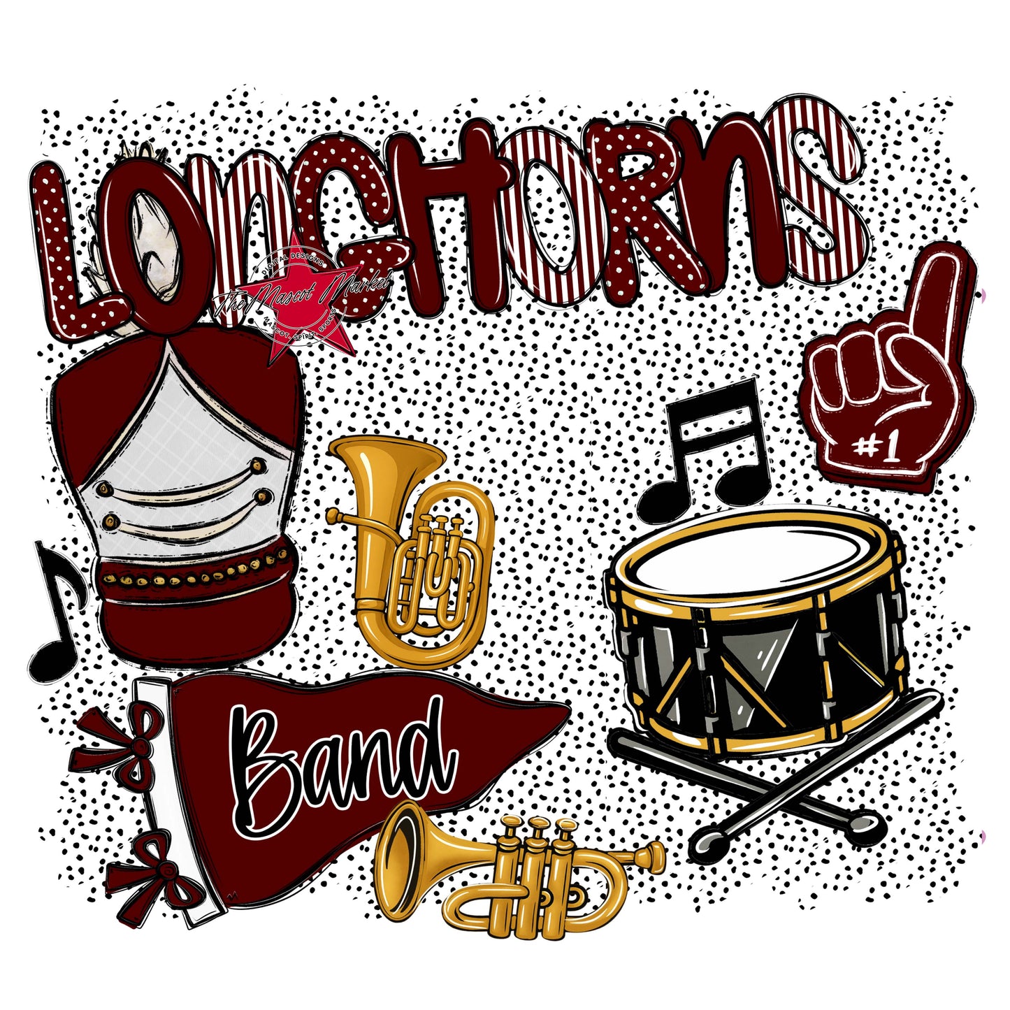 Longhorns Band Spirit-Maroon
