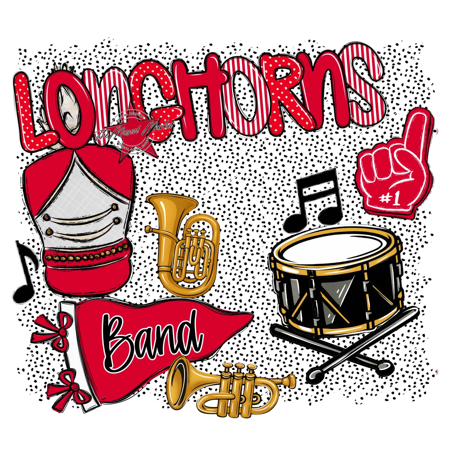 Longhorns Band Spirit-Red