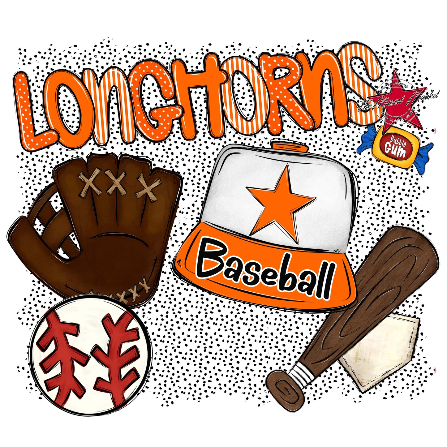 Longhorns Baseball Spirit-Orange