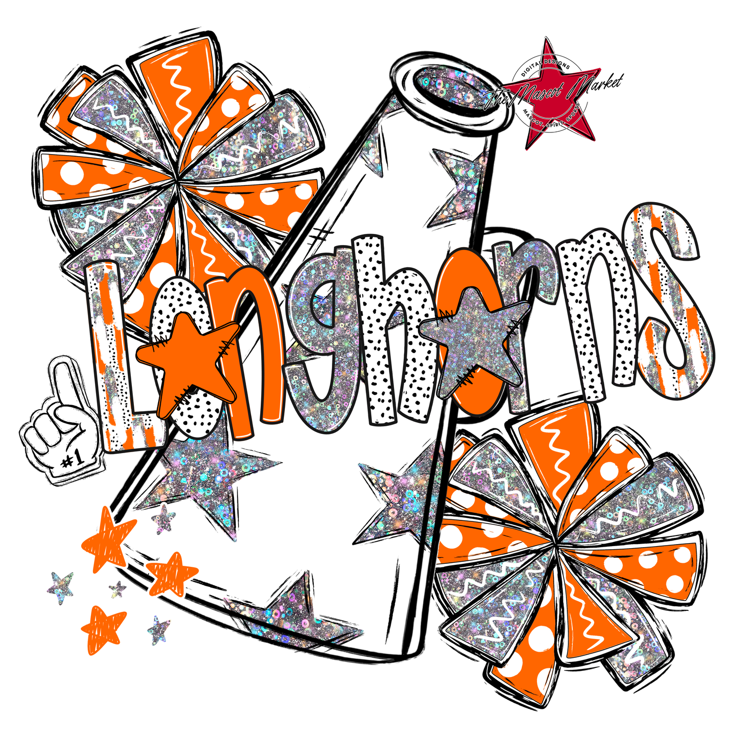 Longhorns Cheer Megaphone Scrape-Orange