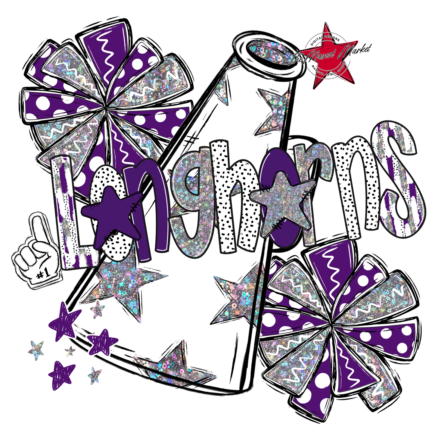 Longhorns Cheer Megaphone Scrape-Purple