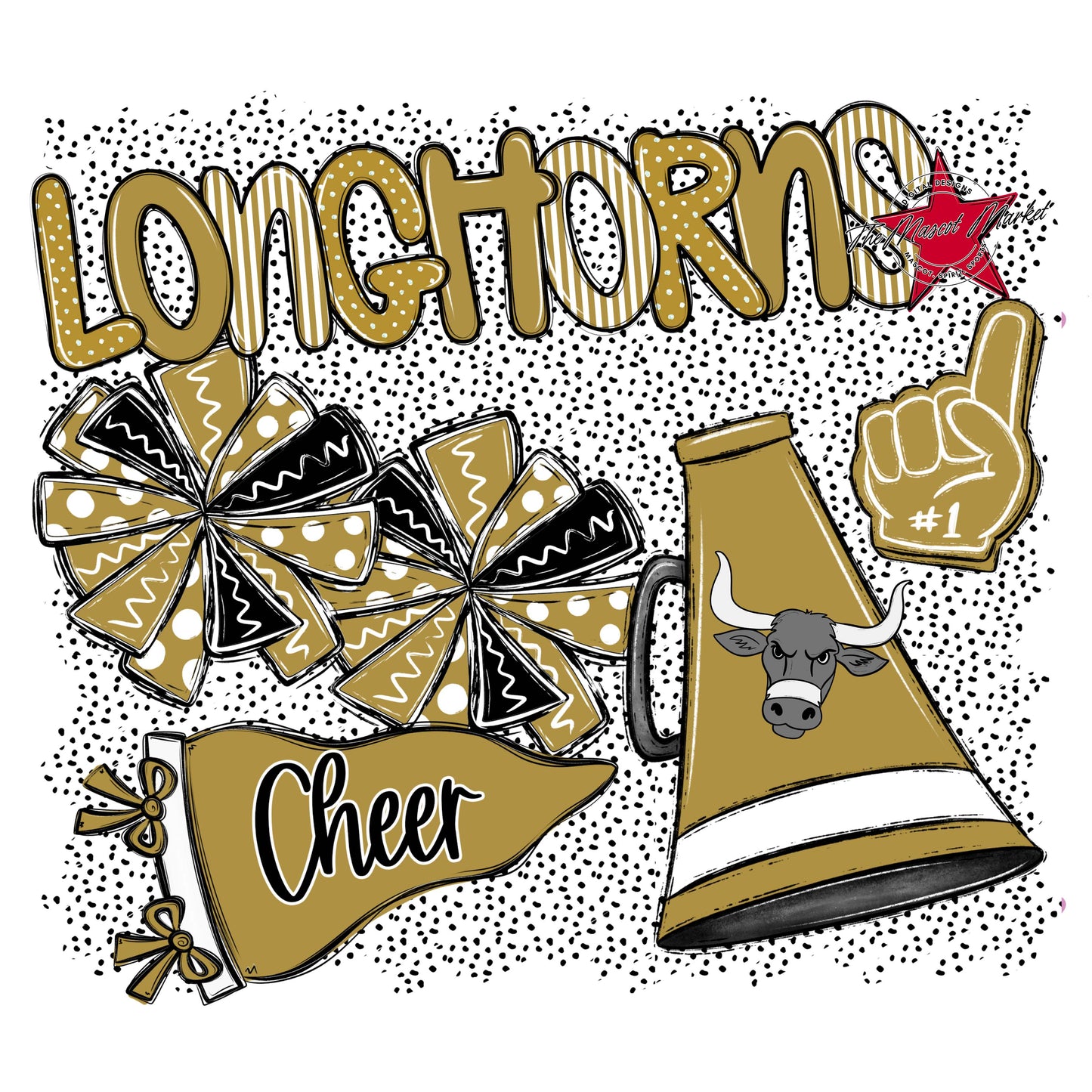 longhorns Cheer Spirit-Gold