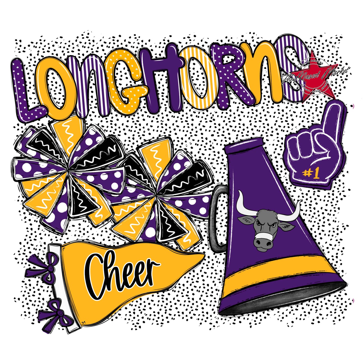Longhorns Cheer Spirit-Purple & Yellow
