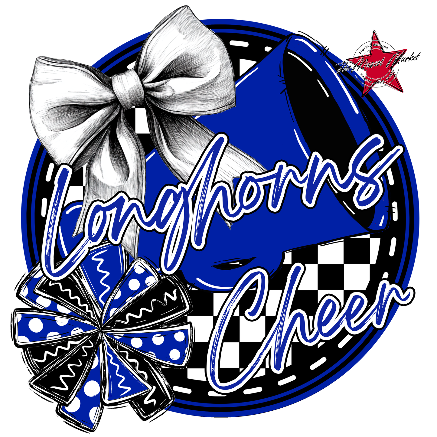 Longhorns Circle Cheer Design-Royal Blue
