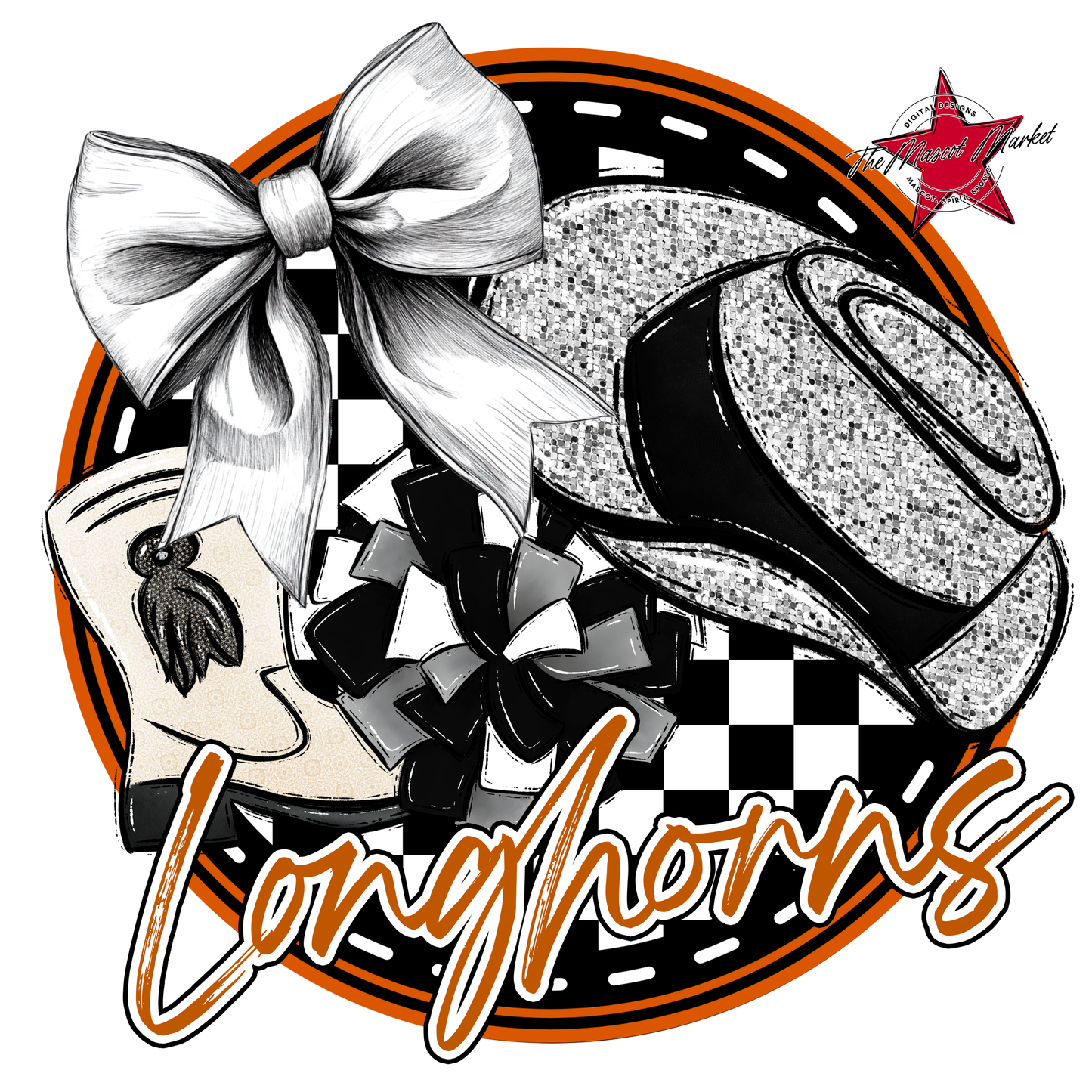 Longhorns Circle Drillteam Design-Burnt Orange