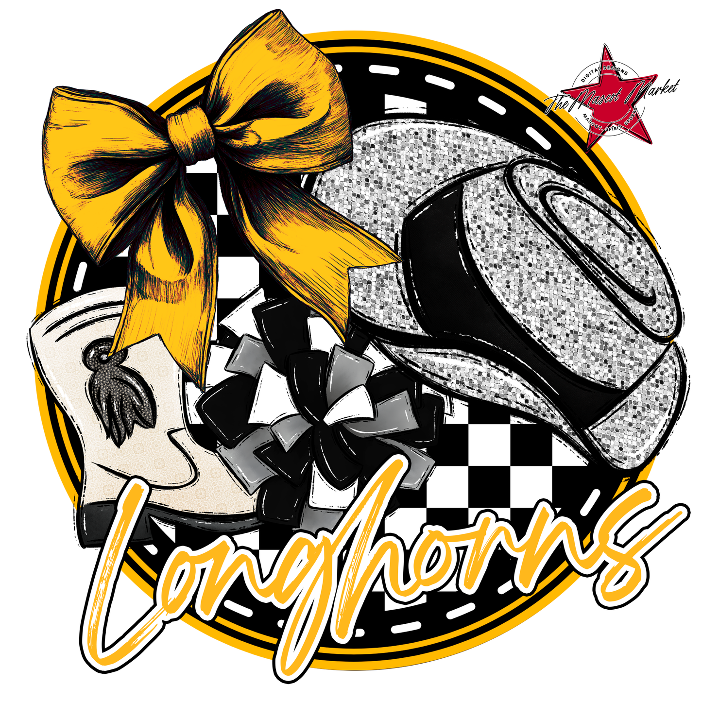 Longhorns Circle Drillteam Design-Yellow