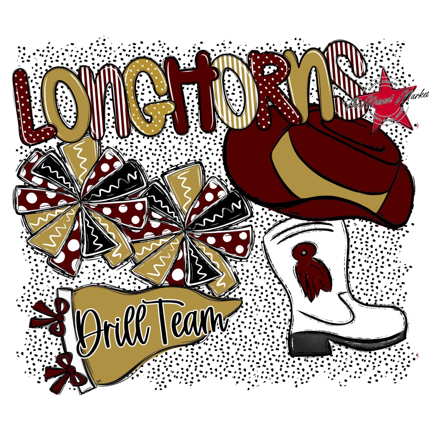 Longhorns Drillteam Spirit-Maroon & Gold