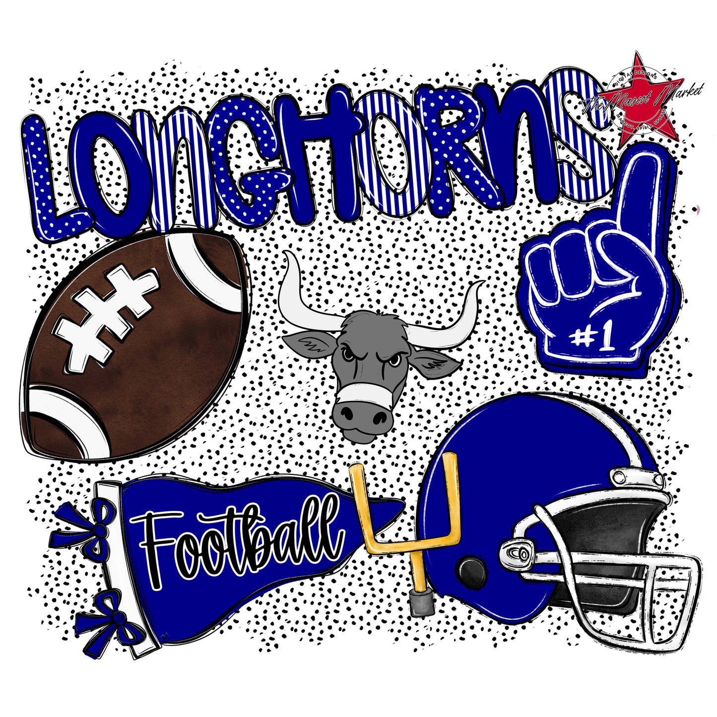 Longhorns Football Spirit-Blue