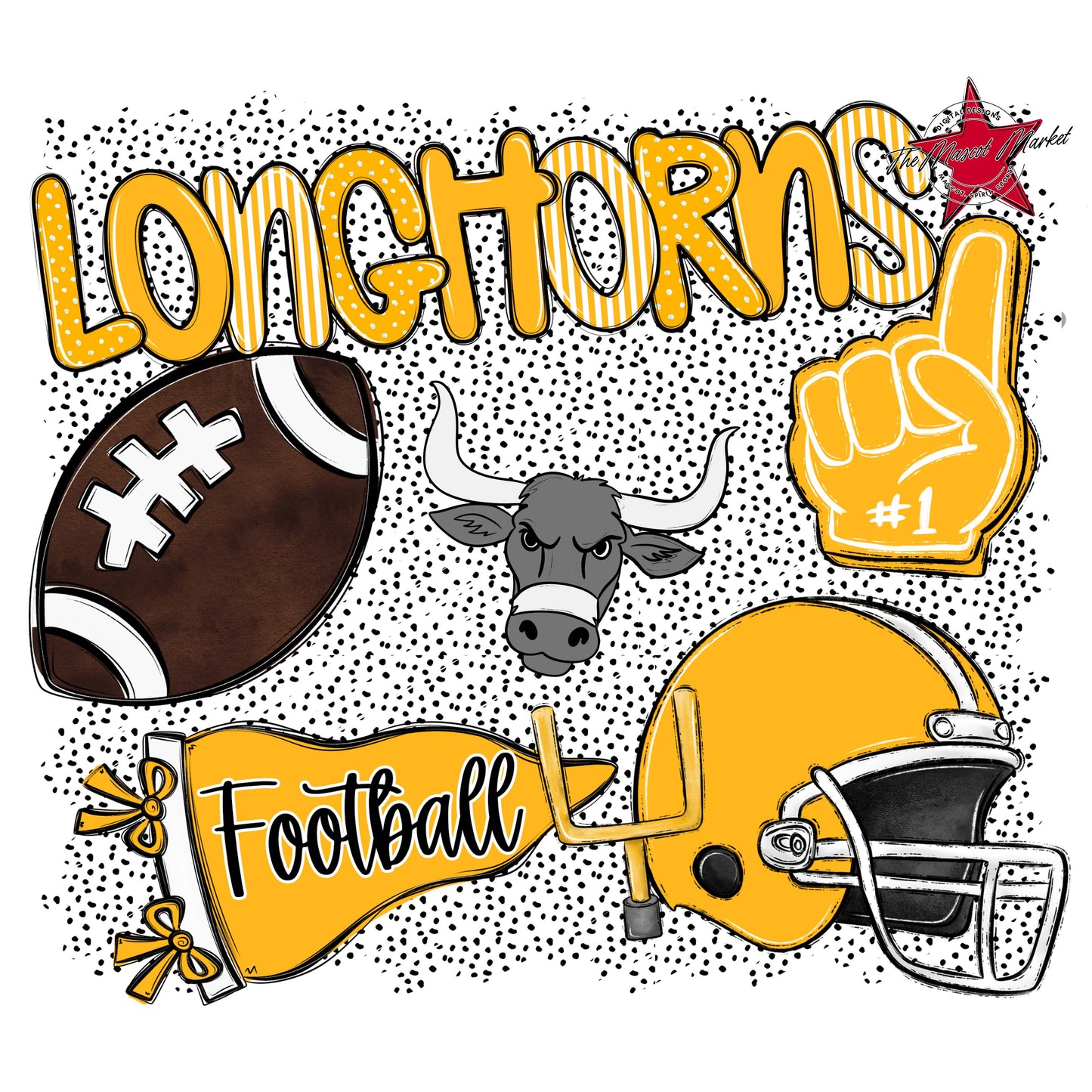 Longhorns Football Spirit-Yellow