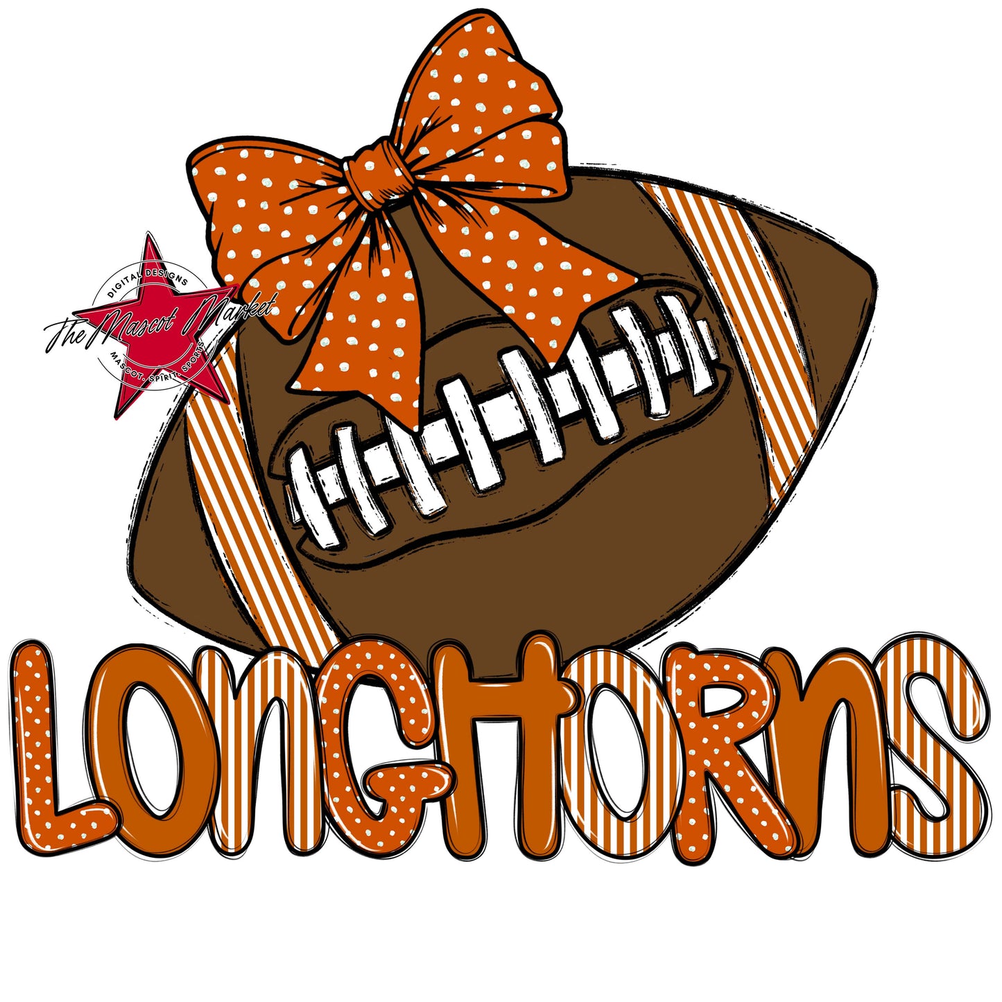 Longhorns Football Spirit Design-Burnt Orange