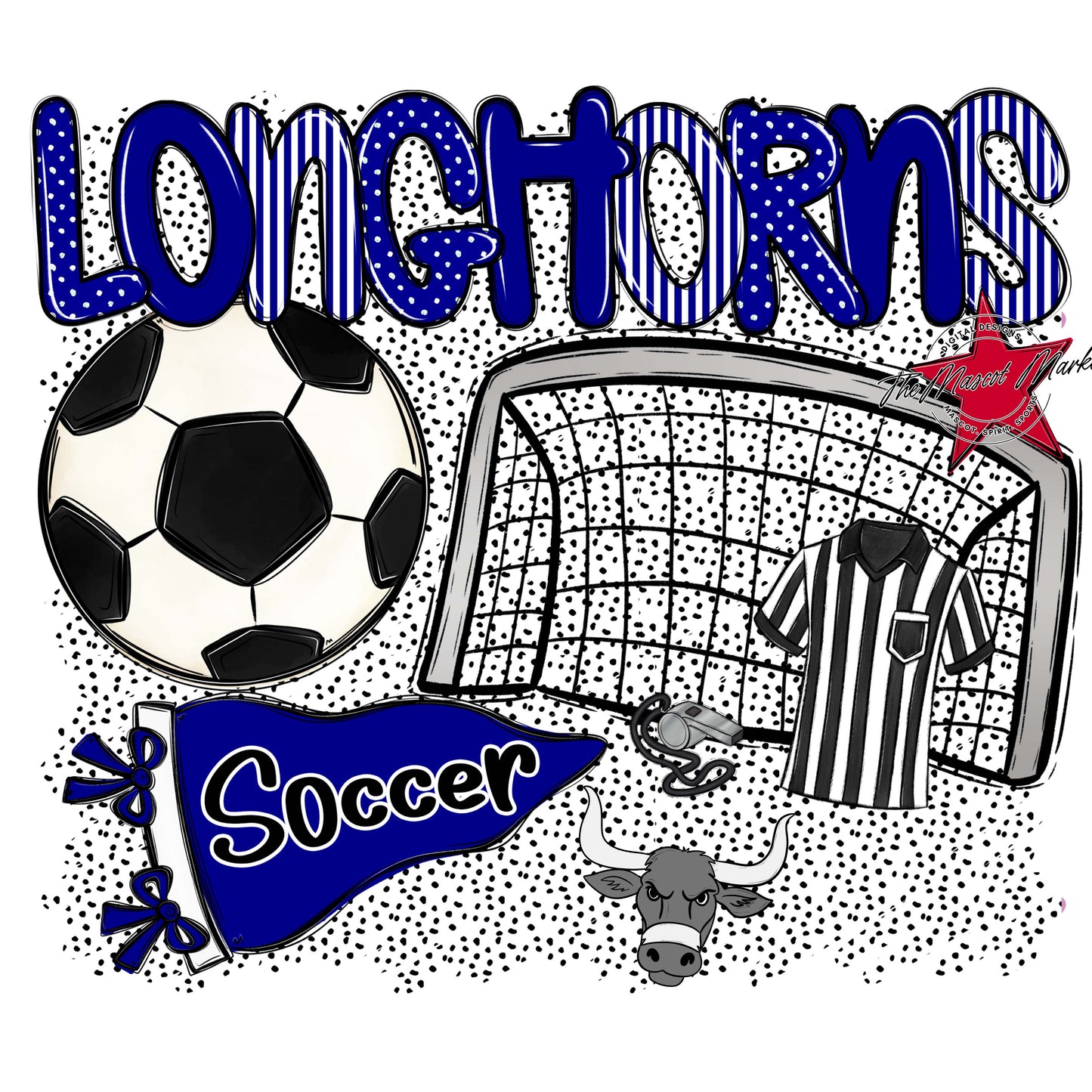Longhorns Soccer Spirit-Blue