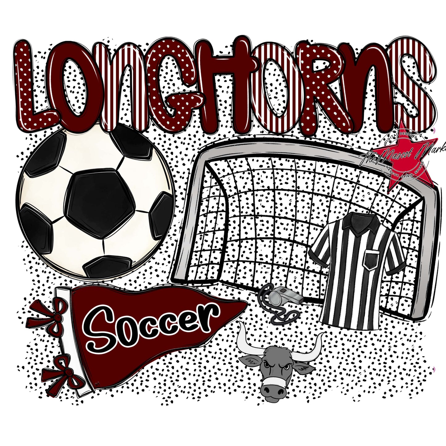 Longhorns Soccer Spirit-Maroon