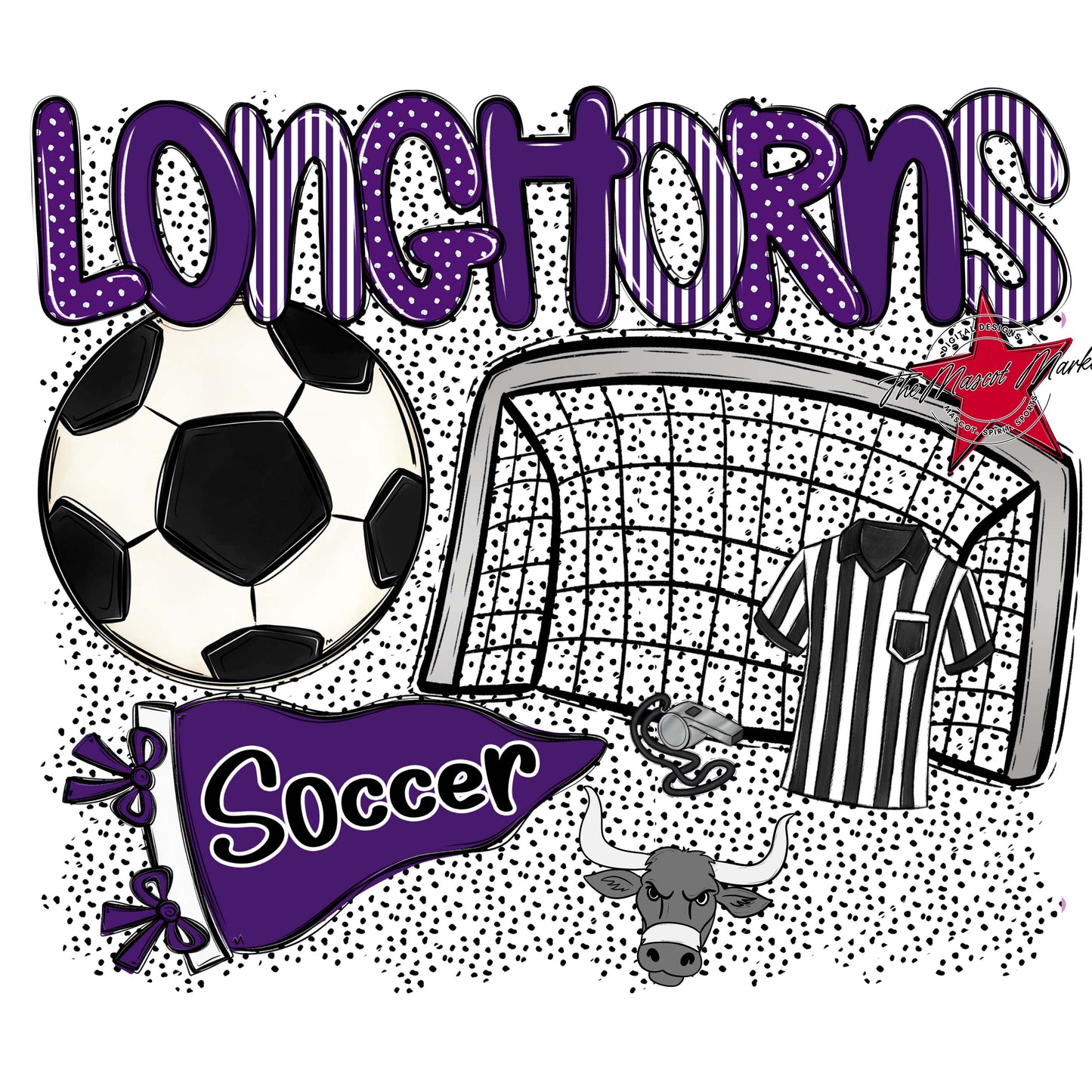 Longhorns Soccer Spirit-Purple