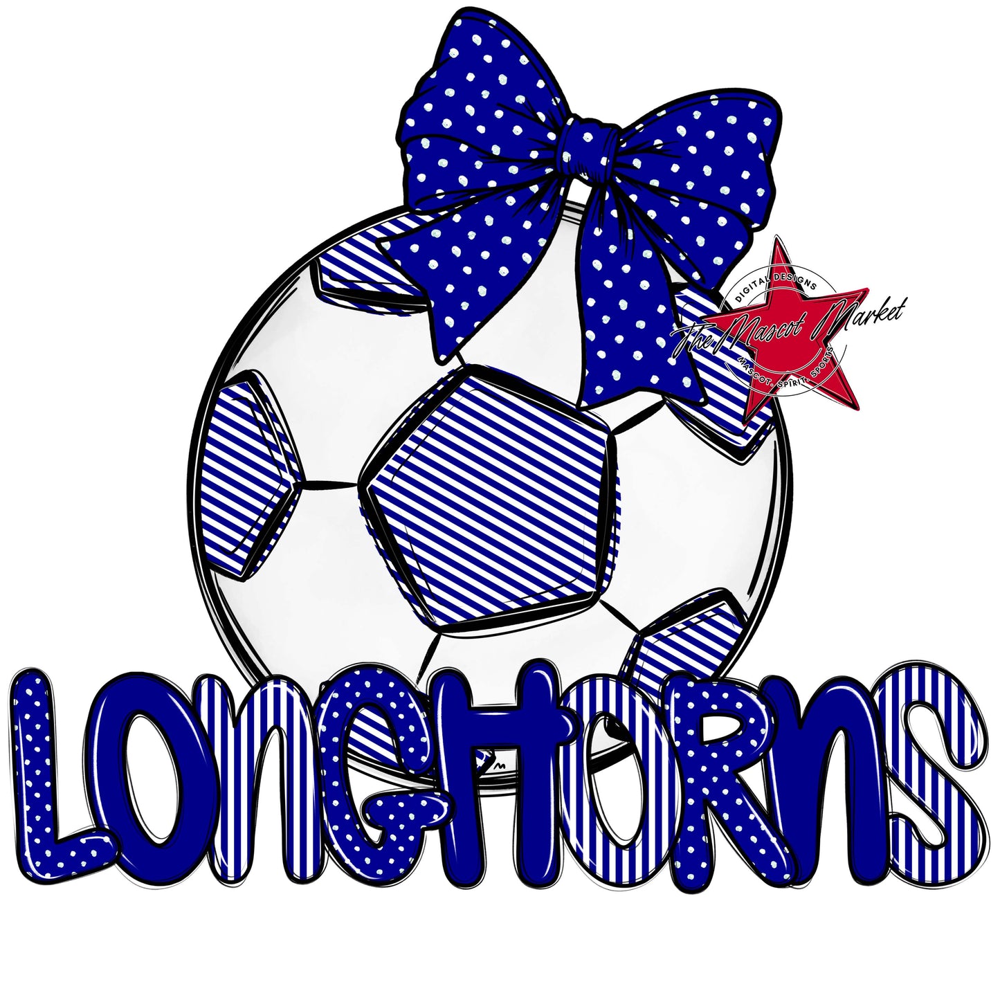 Longhorns Soccer Spirit Design-Blue