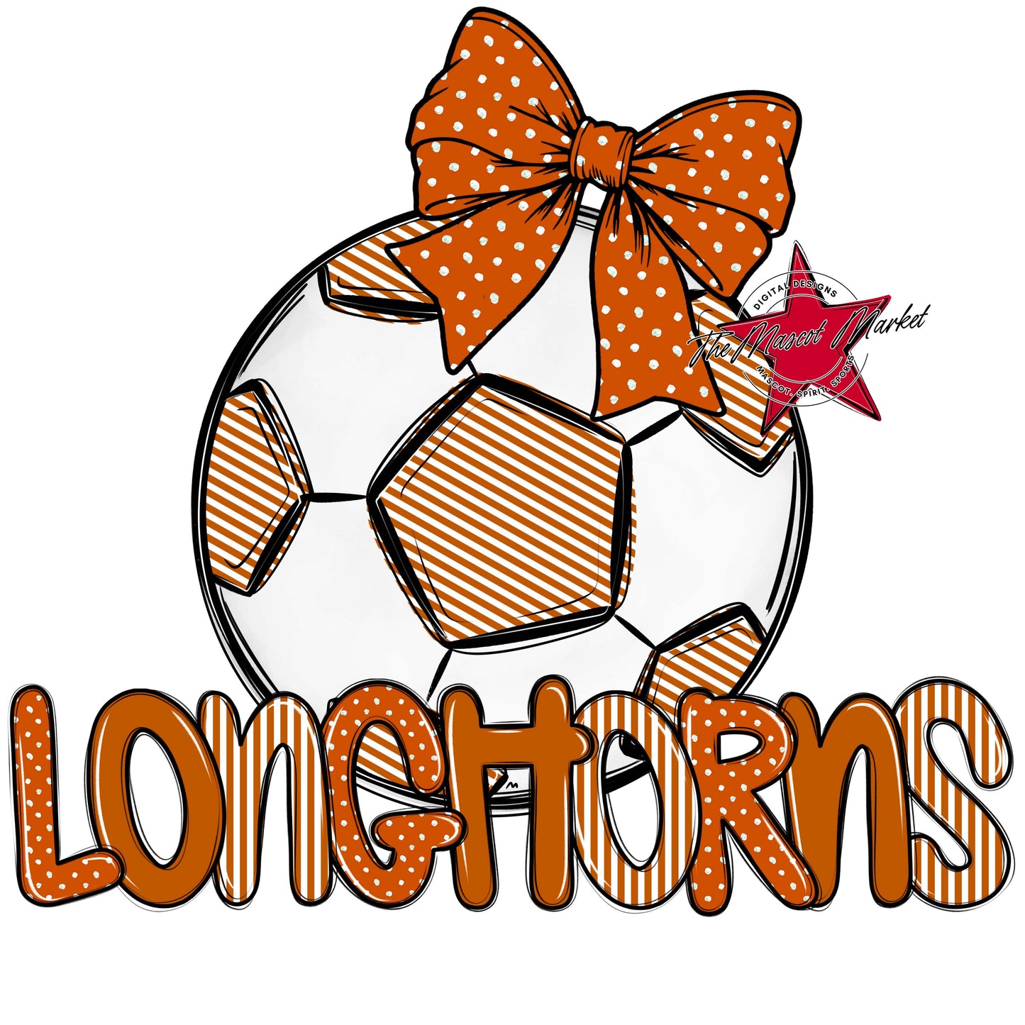 Longhorns Soccer Spirit Design-Burnt Orange