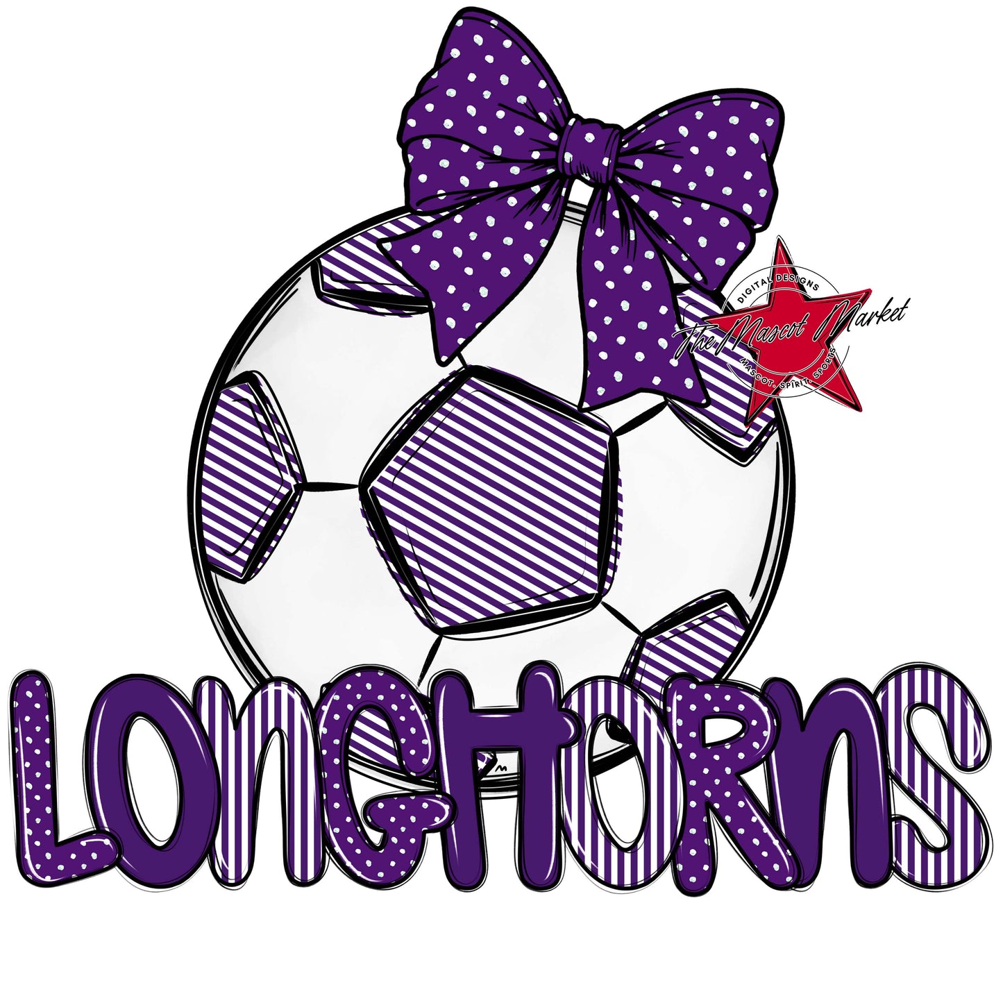 Longhorns Soccer Spirit Design-Purple