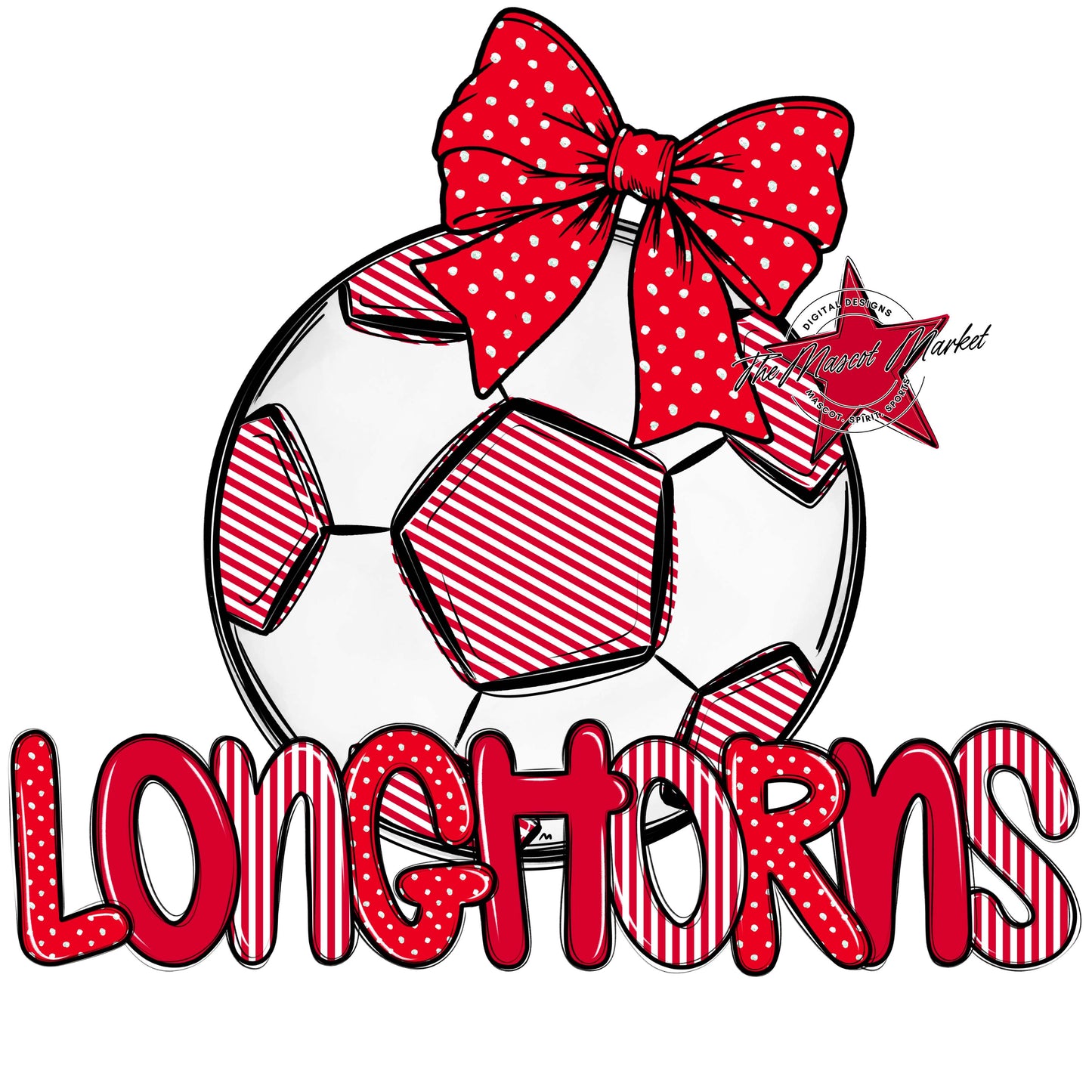 Longhorns Soccer Spirit Design-Red