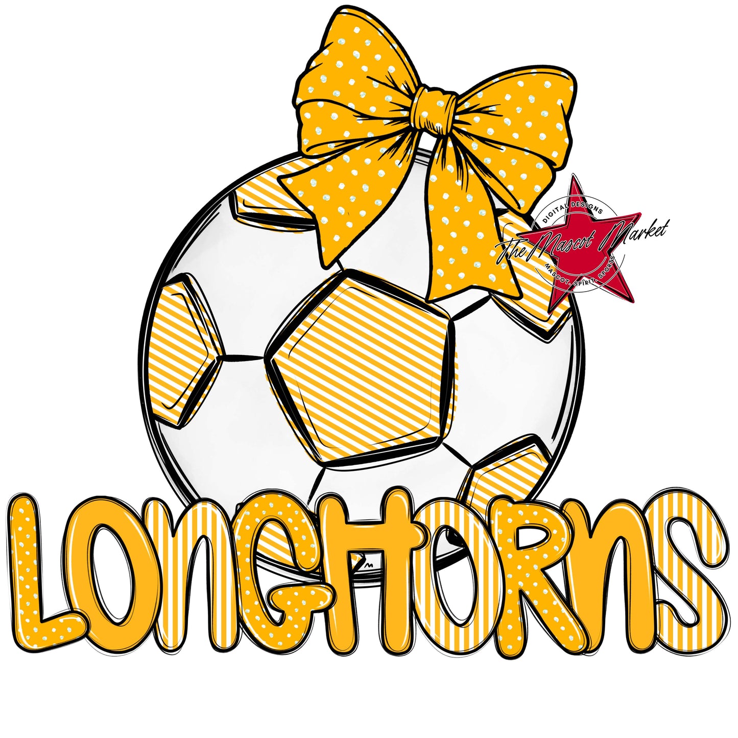 Longhorns Soccer Spirit Design-Yellow