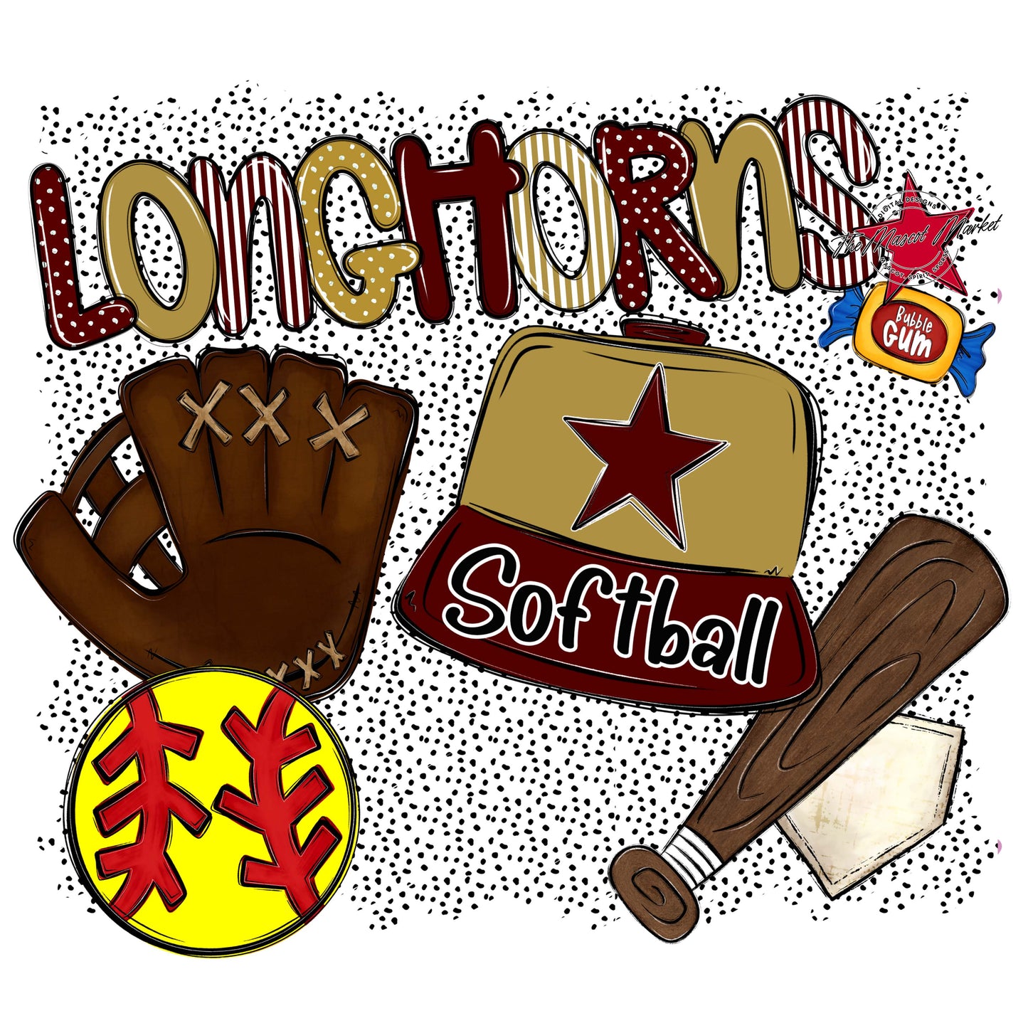 Longhorns Softball Spirit-Maroon & Gold