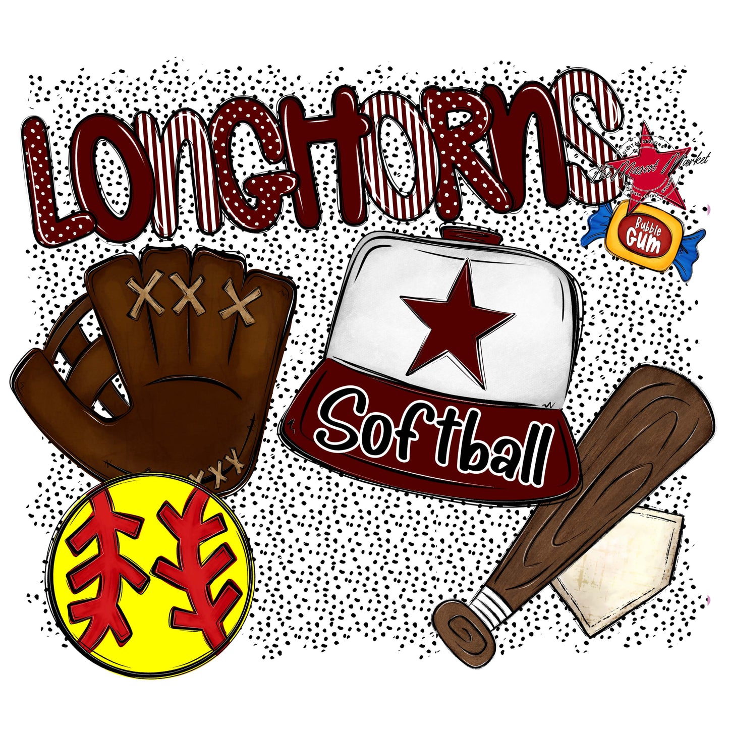 Longhorns Softball Spirit-Maroon