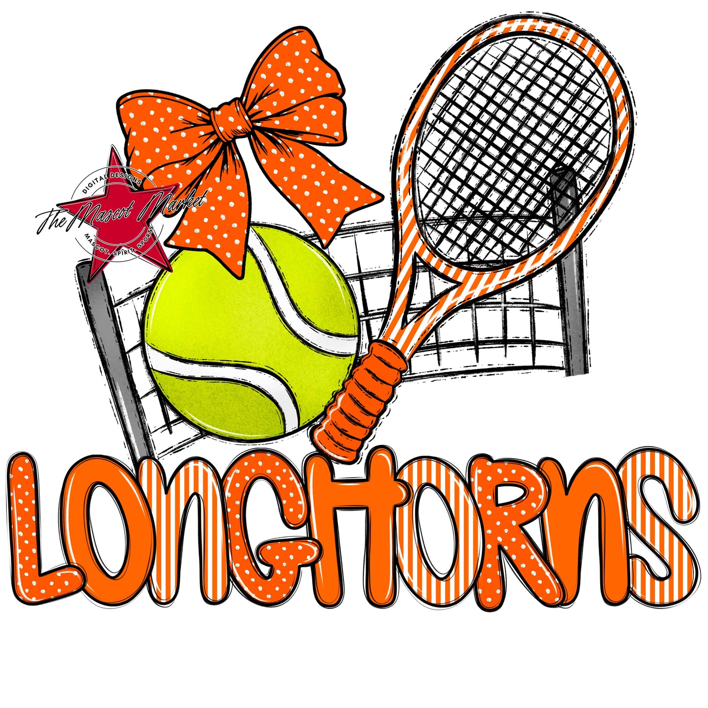 Longhorns Tennis Spirit Design-Orange