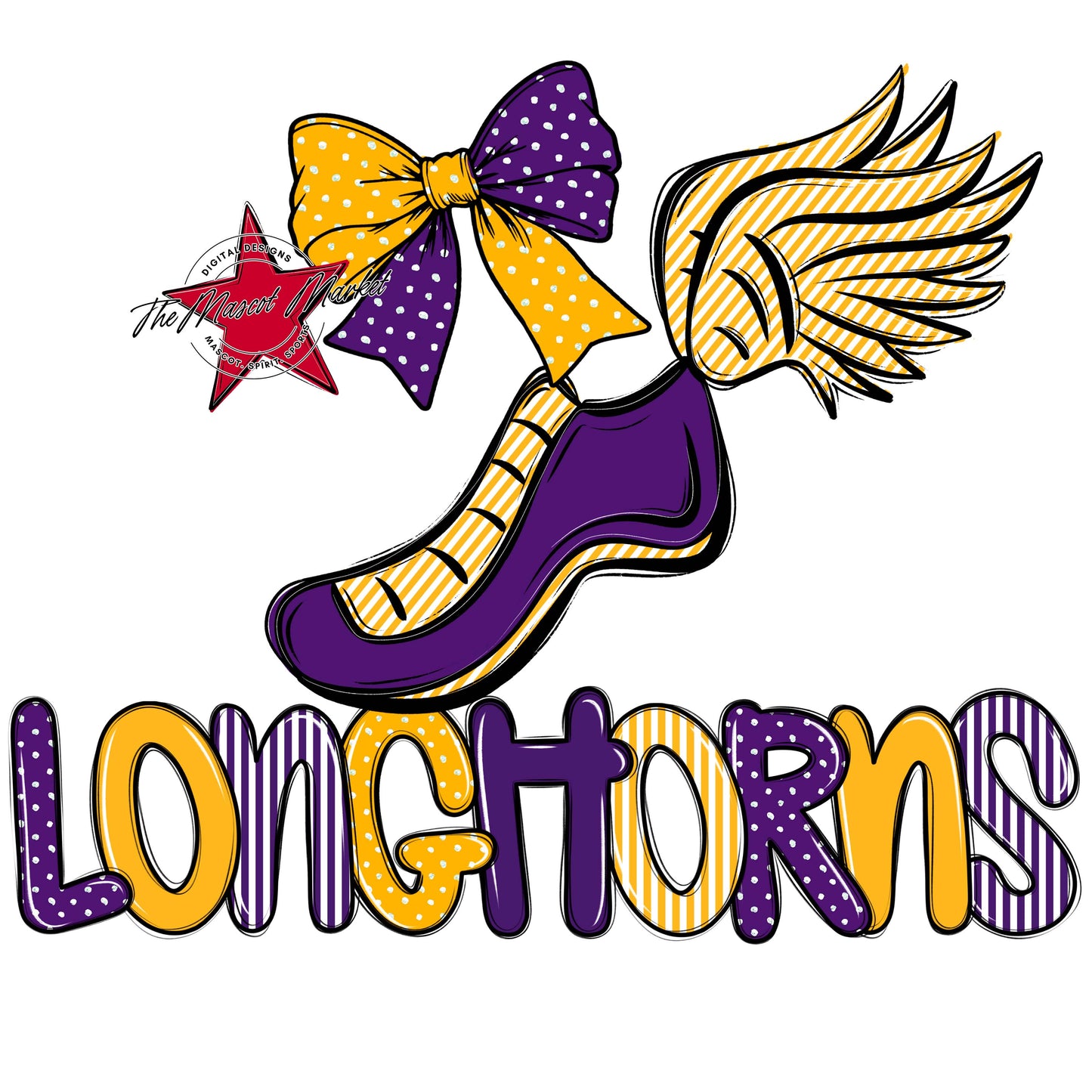 Longhorns Track Spirit Design-Purple & Yellow