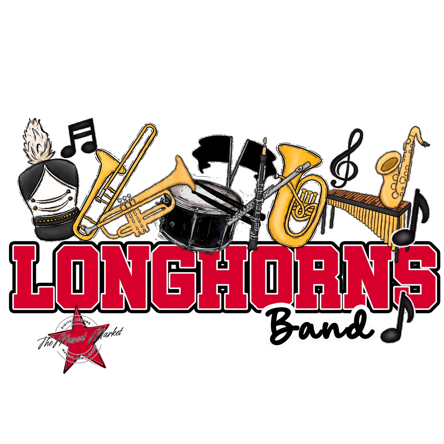 Longhorns Varsity Band-Red