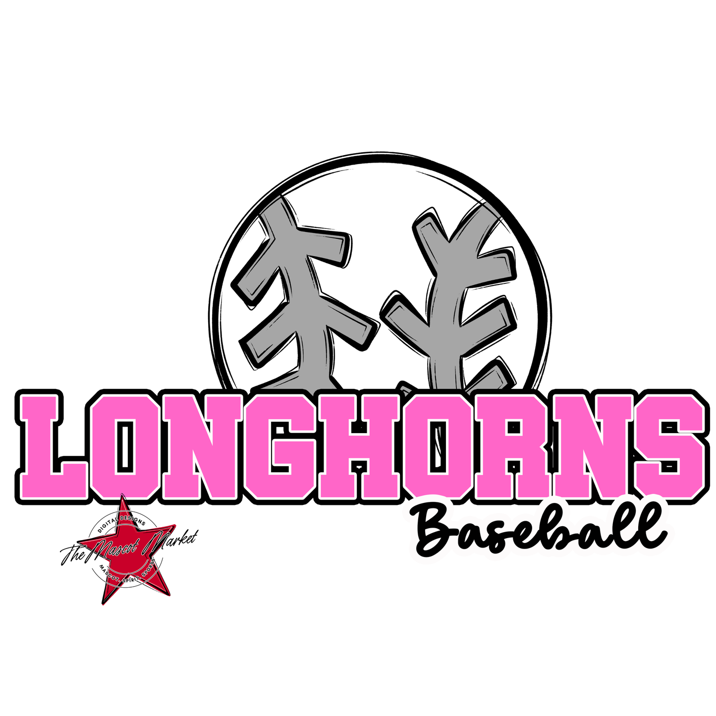 Longhorns Varsity Baseball-Baby Pink
