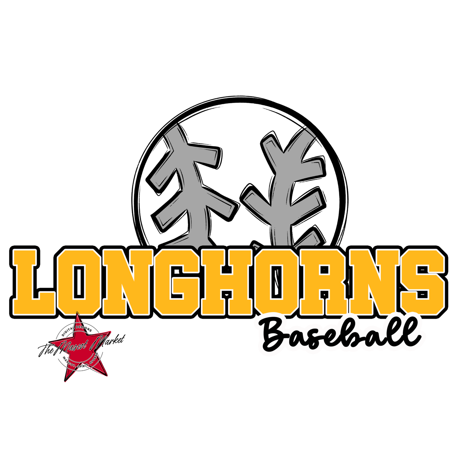 Longhorns Varsity Baseball-Yellow