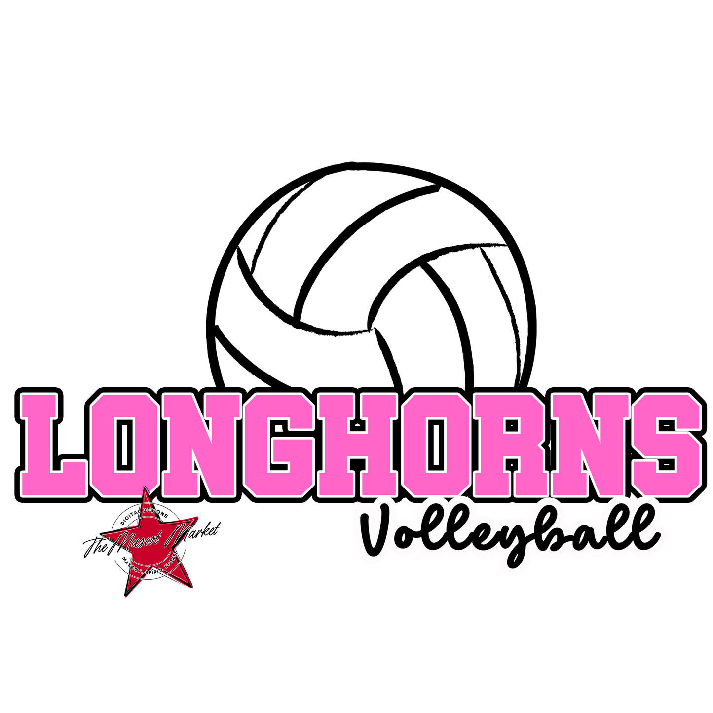 Longhorns Varsity Volleyball-Baby Pink
