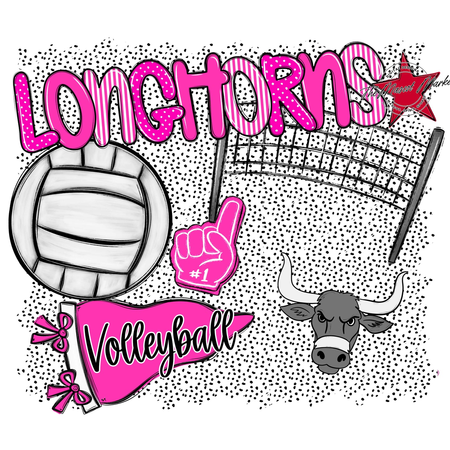 Longhorns Volleyball Spirit-Pink