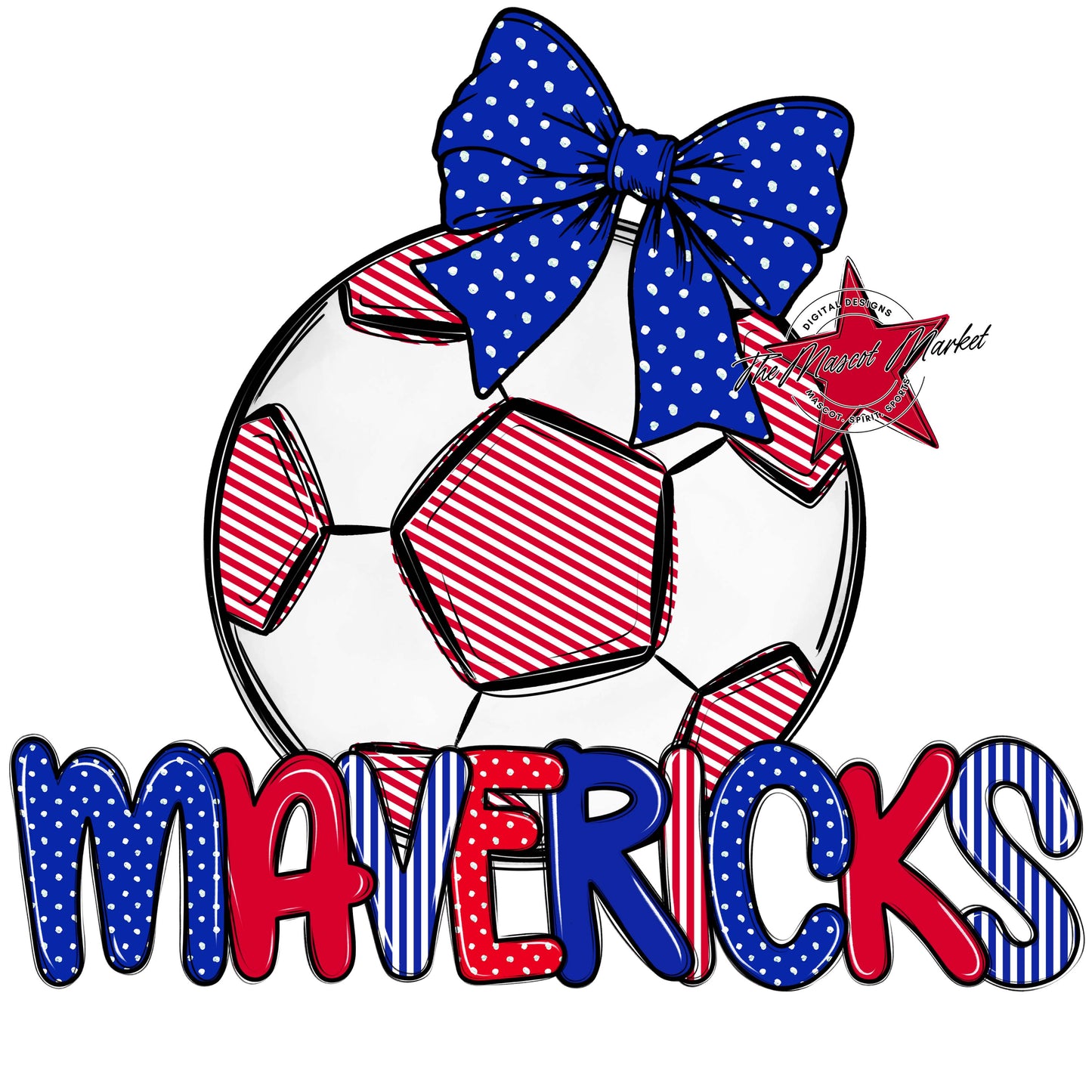 Mavericks Soccer Spirit Design-Royal Blue & Red