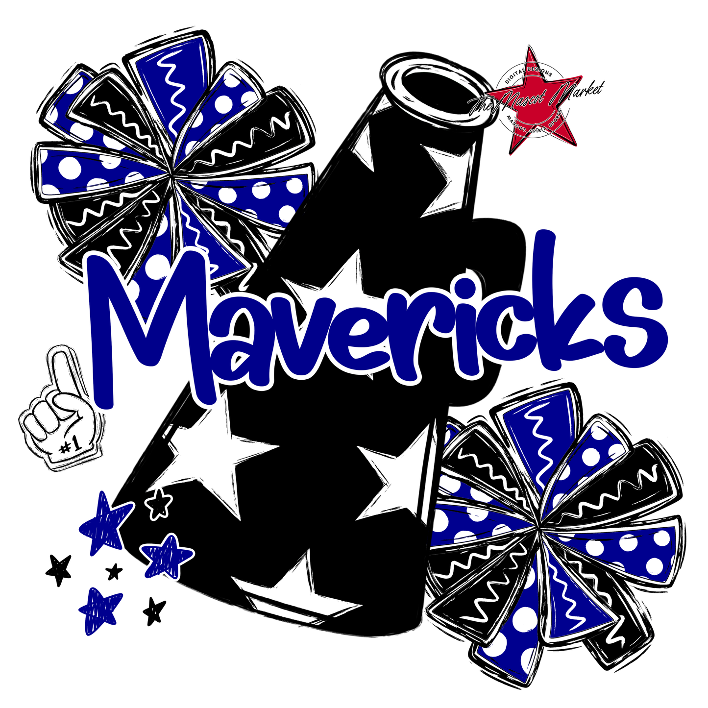 Mavericks Alpha Megaphone Design-Blue