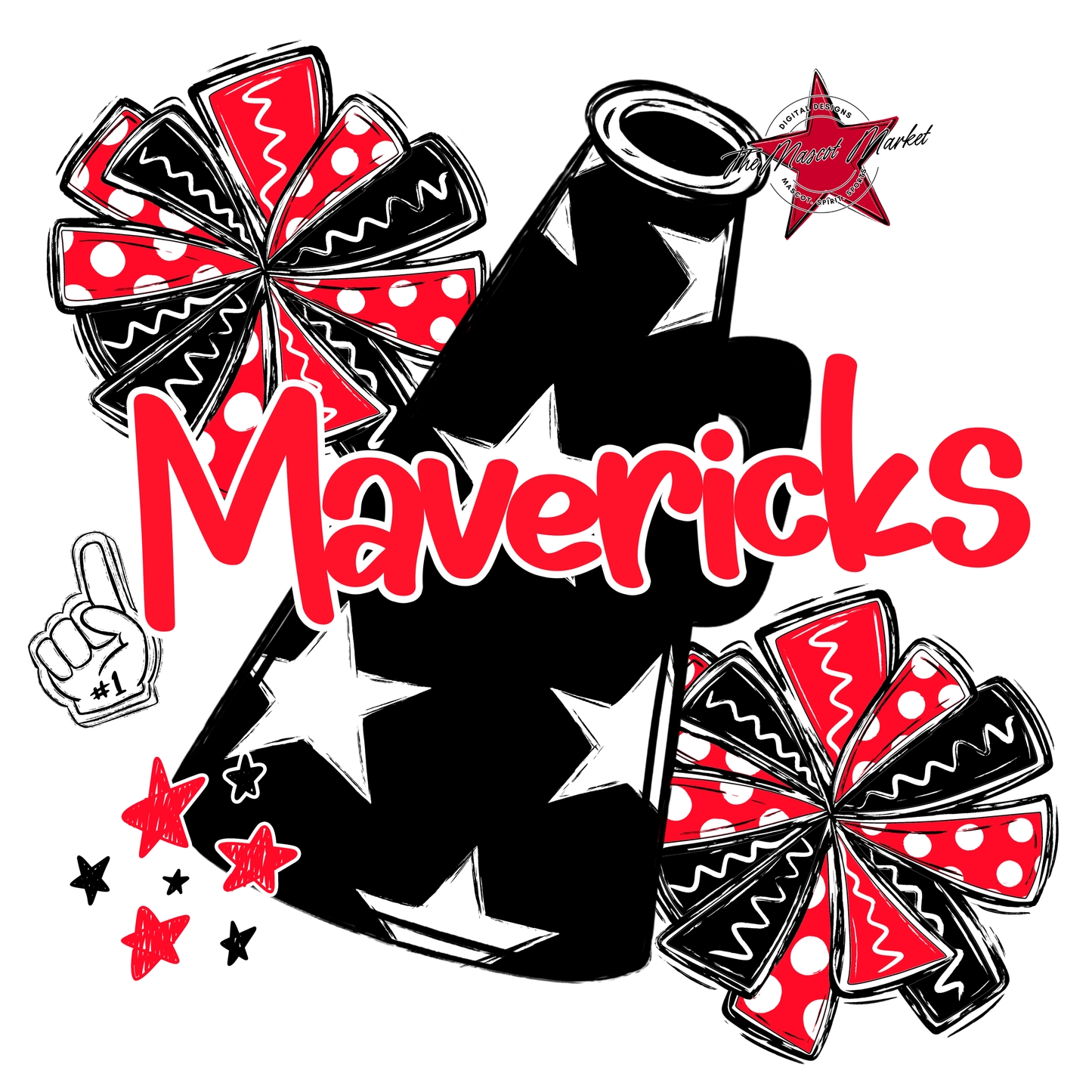 Mavericks Alpha Megaphone Design-Bright Red