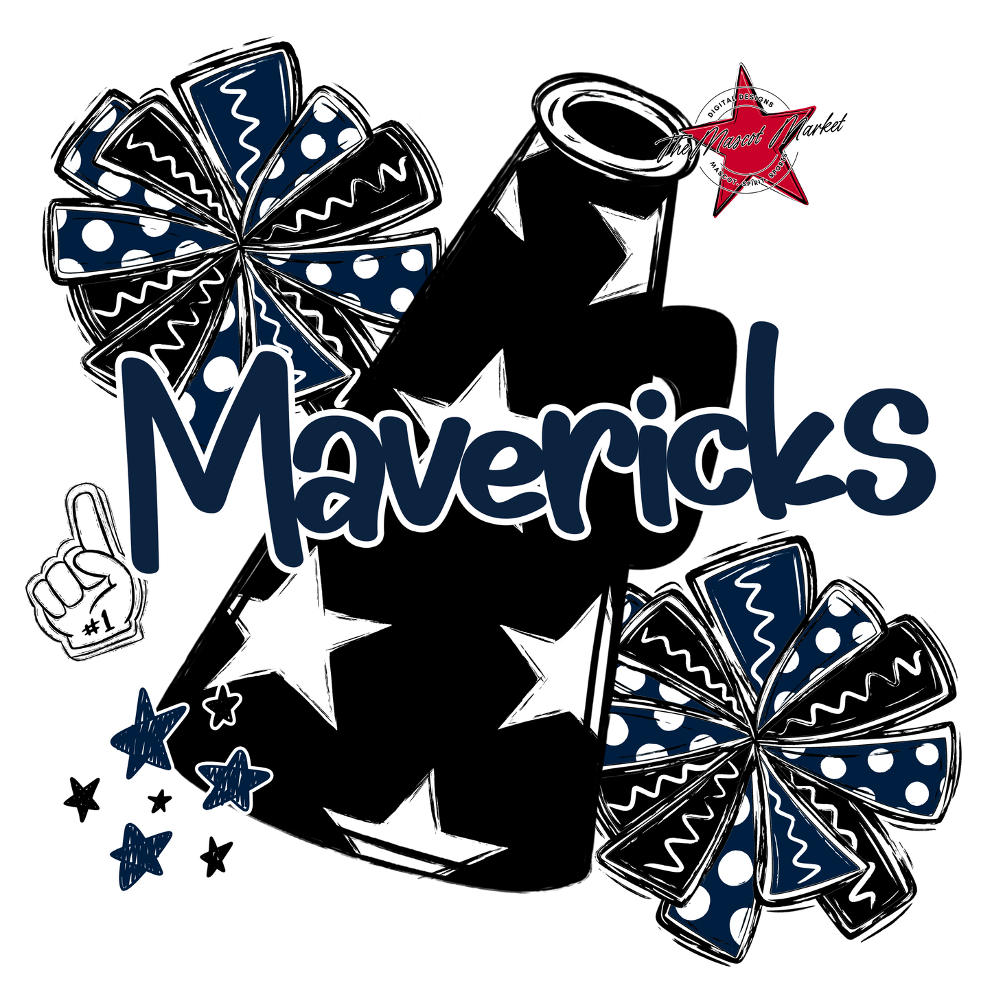 Mavericks Alpha Megaphone Design-Navy