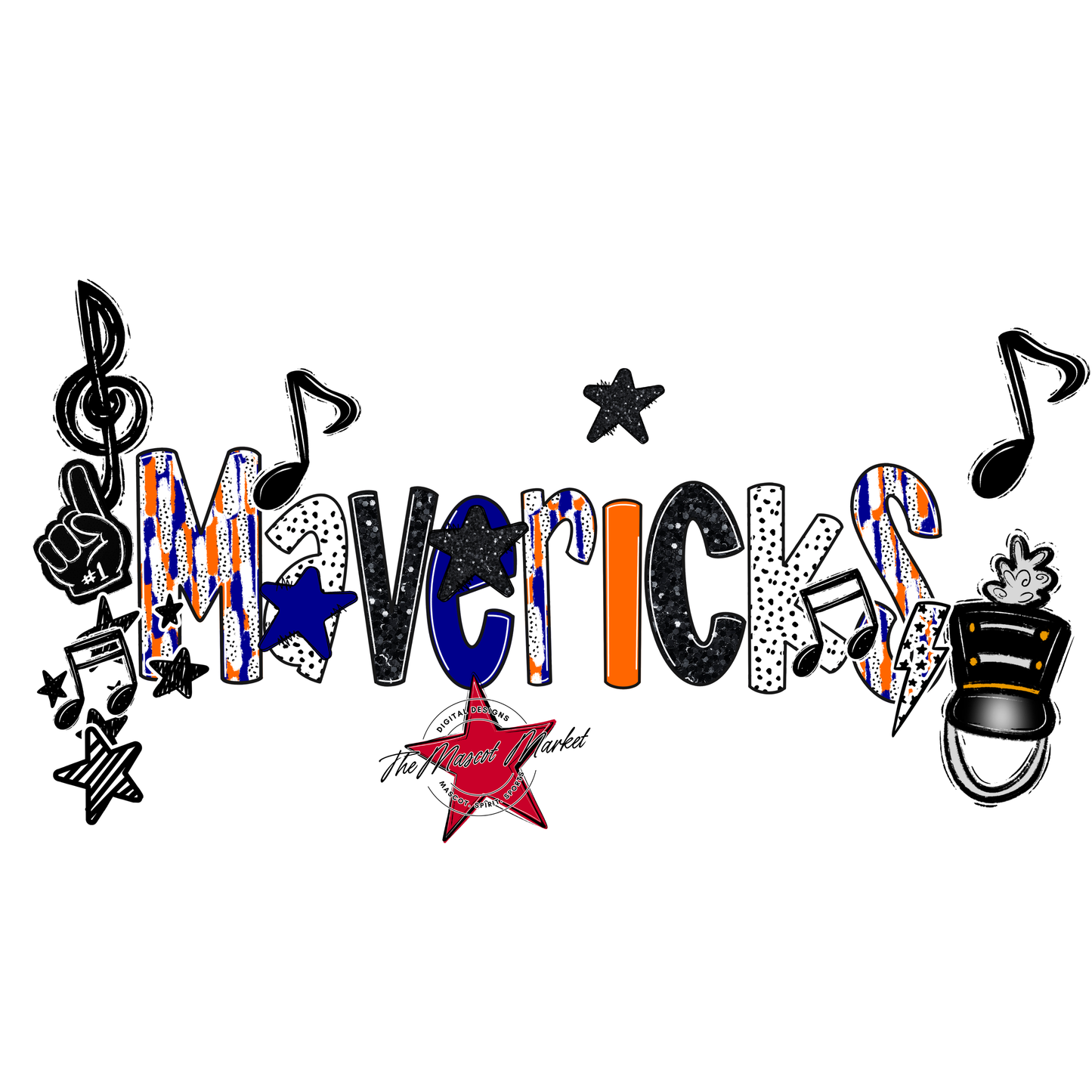 Mavericks Band Scrape-Blue-Orange