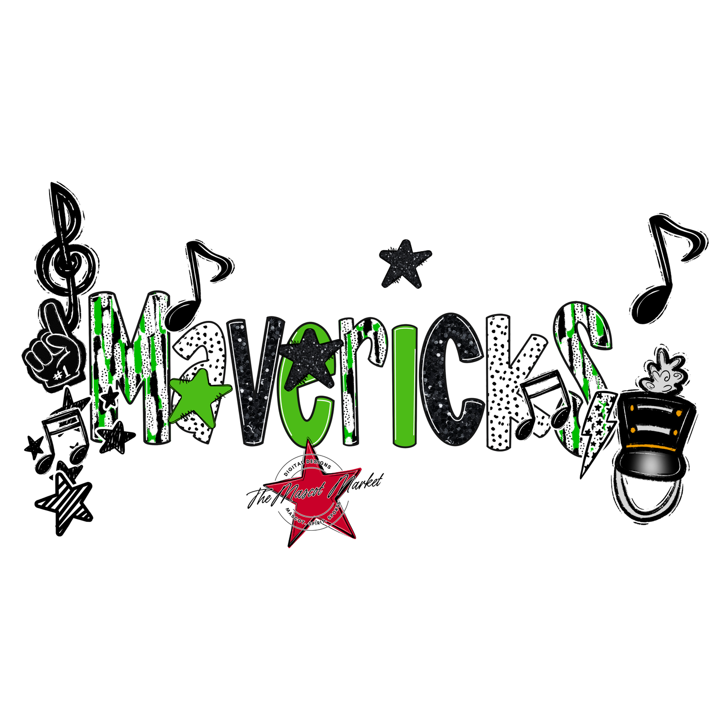 Mavericks Band Scrape-Bright Green