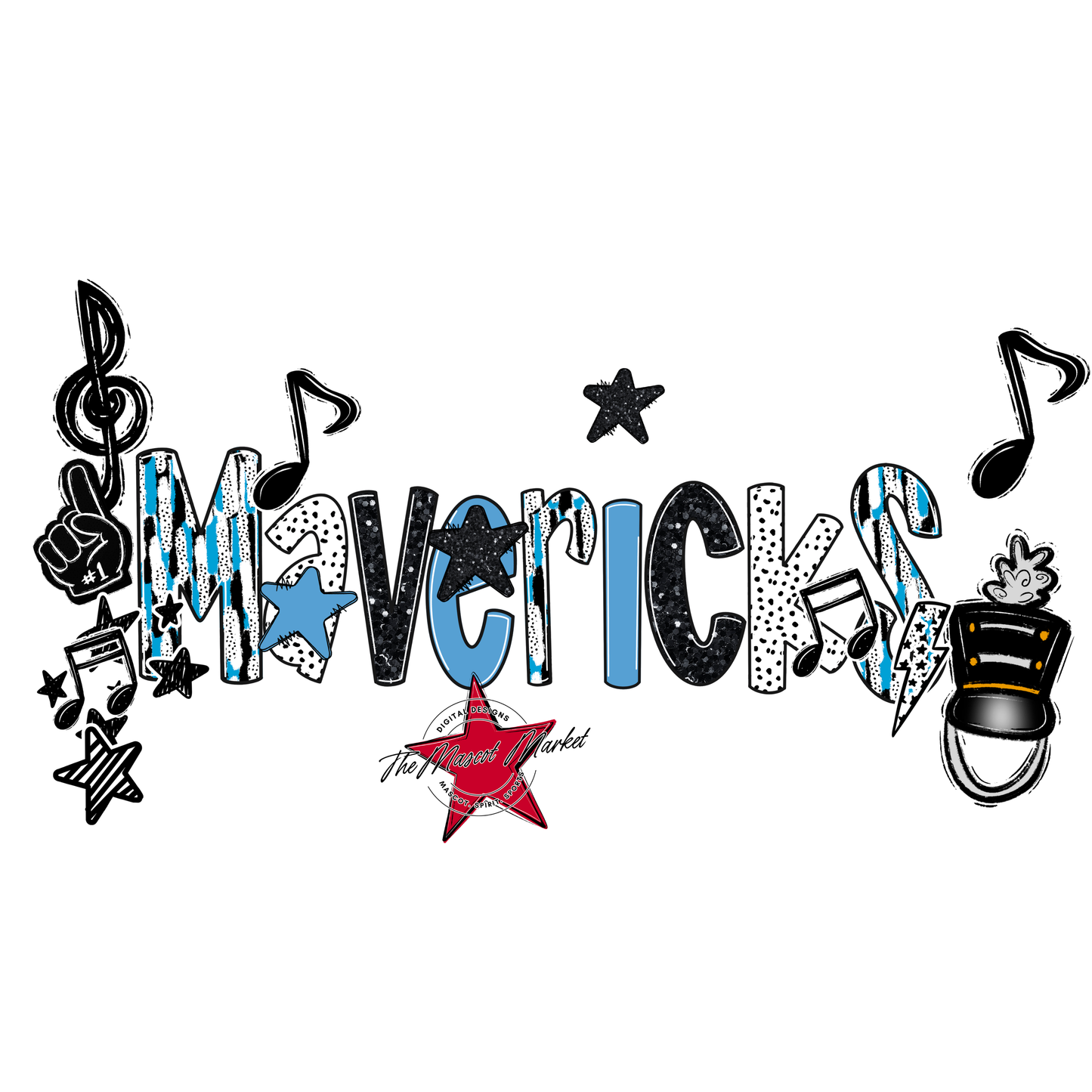 Mavericks Band Scrape-Carolina Blue