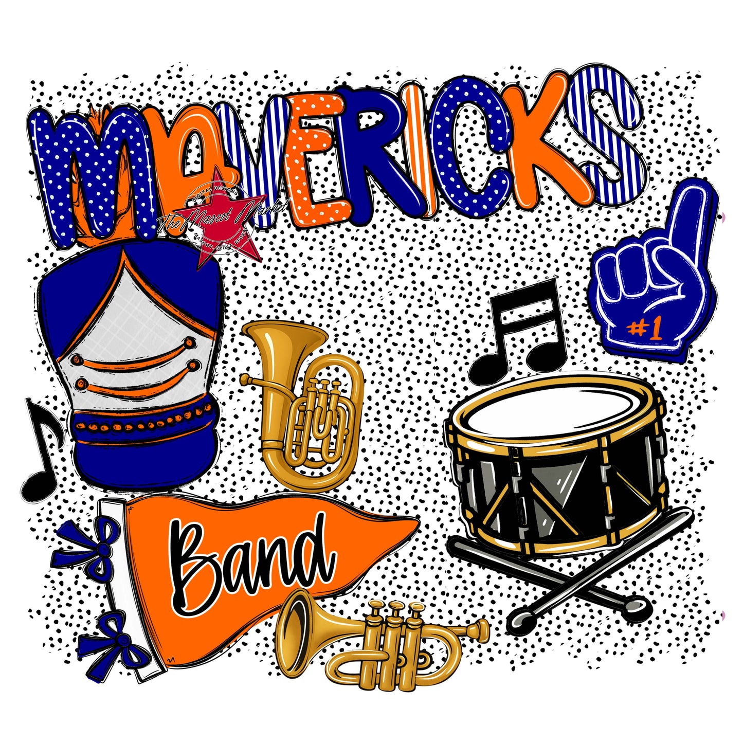 Mavericks Band Spirit-Blue & Orange