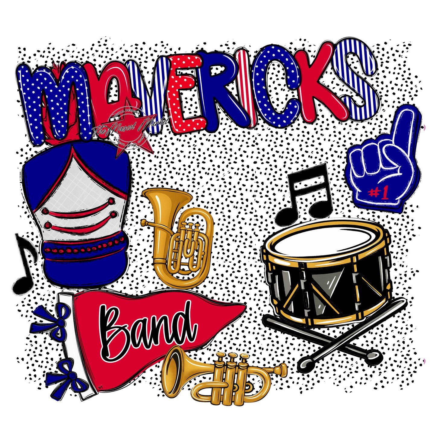 Mavericks Band Spirit-Blue & Red